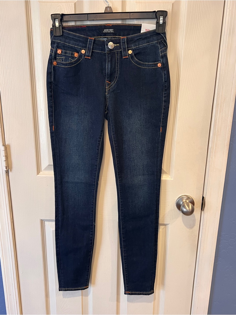 True religion Jennie curvy mid rise super skinny Indigo jeans nwt